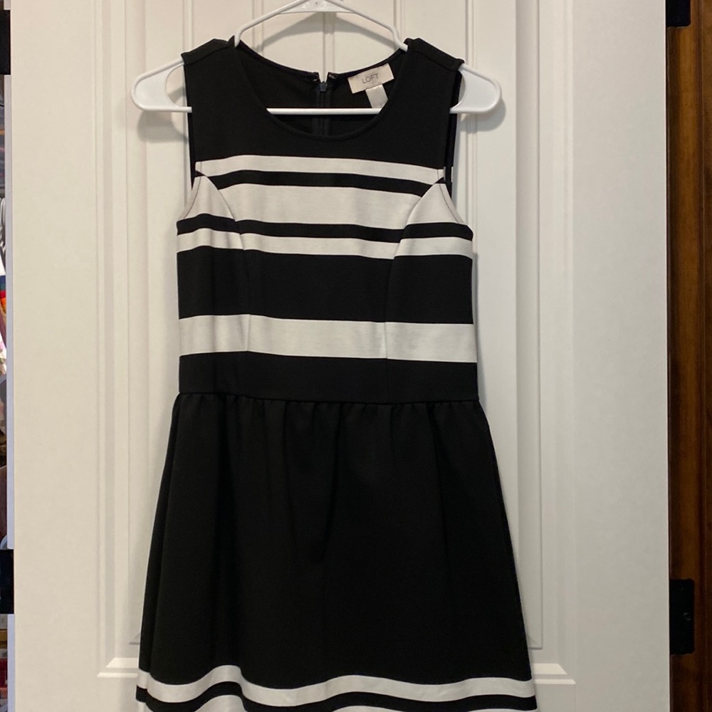 LOFT Black and White Dress